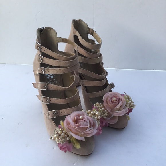 Beige Wedding Shoes Customize Vincent Camuto Designer Heels Shoes - Picture 1 of 6